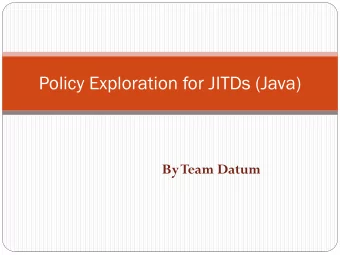 Policy Exploration for JITDs (Java)  By Team Datum  Cracking Results from Paper vs. Observed