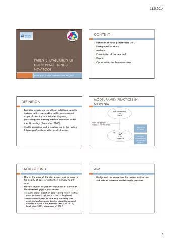CONTENT  Definition of nurse practitioners (NPs)  Background for study  Methods