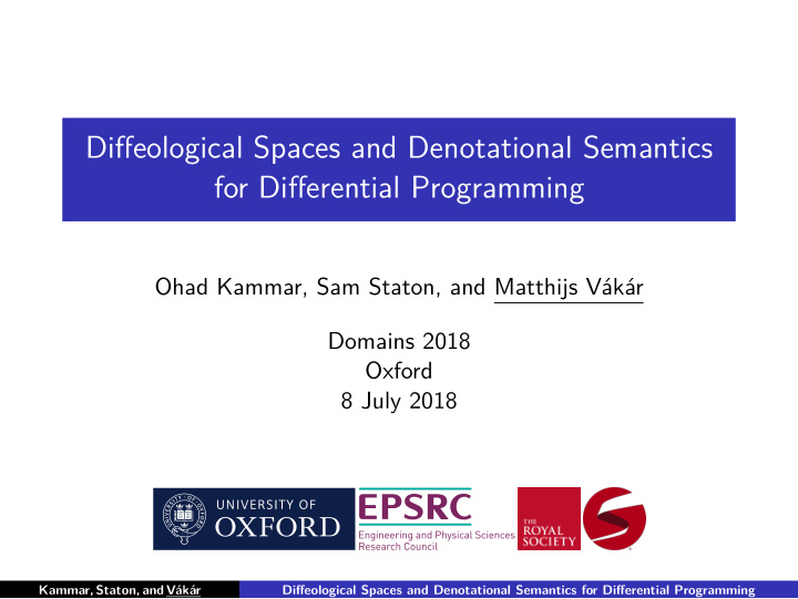 difgeological spaces and denotational semantics for
