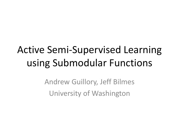 active semi supervised learning