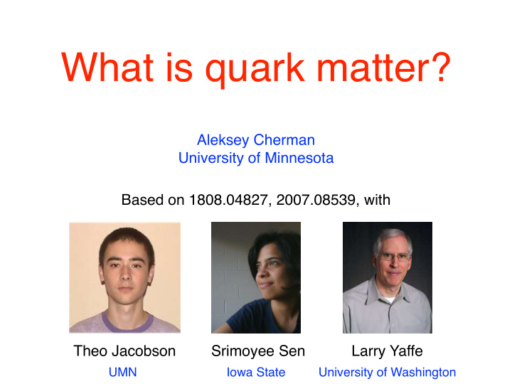 what is quark matter