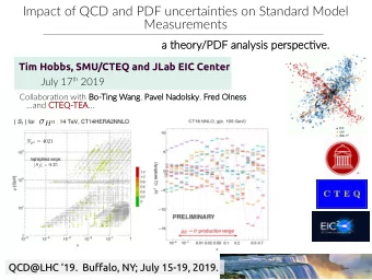 Impact of QCD and PDF uncertaintjes on Standard Model  Measurements  a theory  heory/PD  PDF a  ana