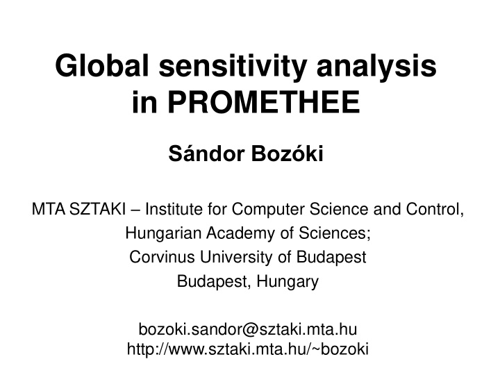 global sensitivity analysis
