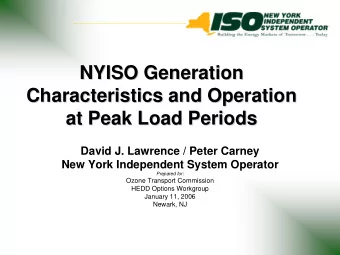 NYISO Generation  NYISO Generation  Characteristics and Operation  Characteristics and Operation