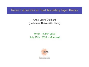 Recent advances in fluid boundary layer theory  Anne-Laure Dalibard  (Sorbonne Universit  e,