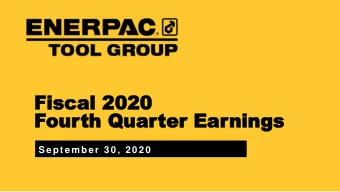 Fisc  Fiscal 2020  al 2020  Four  ourth Q  th Quar  uarter  ter Ear  Earnings  nings  Sept ember