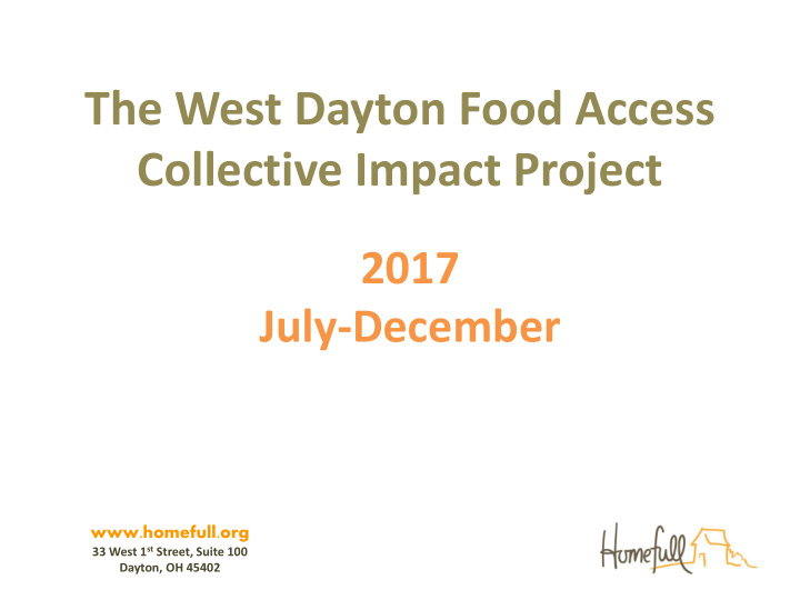 the west dayton food access collective impact project