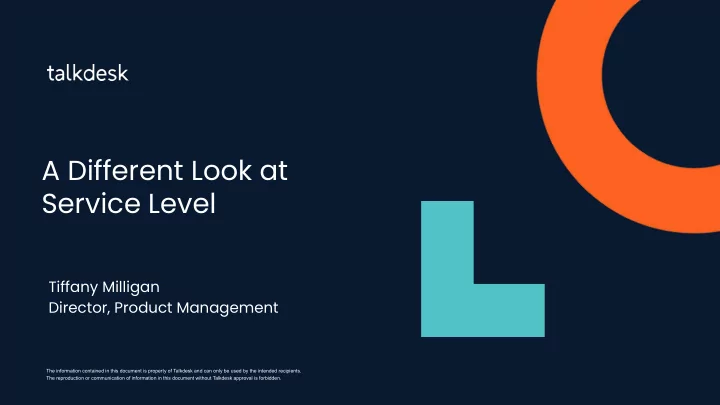 a different look at service level