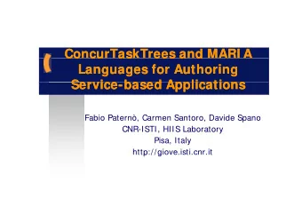 ConcurTaskTrees  Co cu  Co cu  ConcurTaskTrees and MARI A  as  as  ees  ees a d  and MARI A  a d