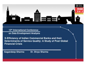 Gagandeep Sharma  Dr. Divya Sharma  Introduction  Present scenario of Indian commercial banks