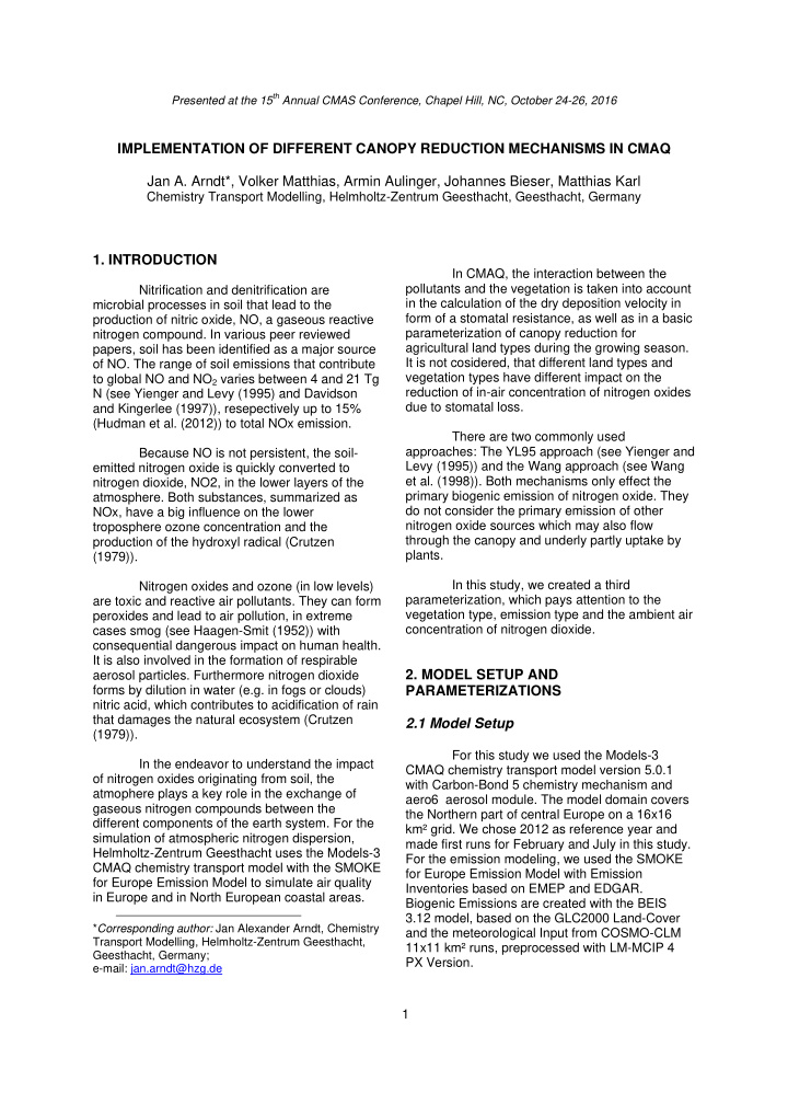 implementation of different canopy reduction mechanisms