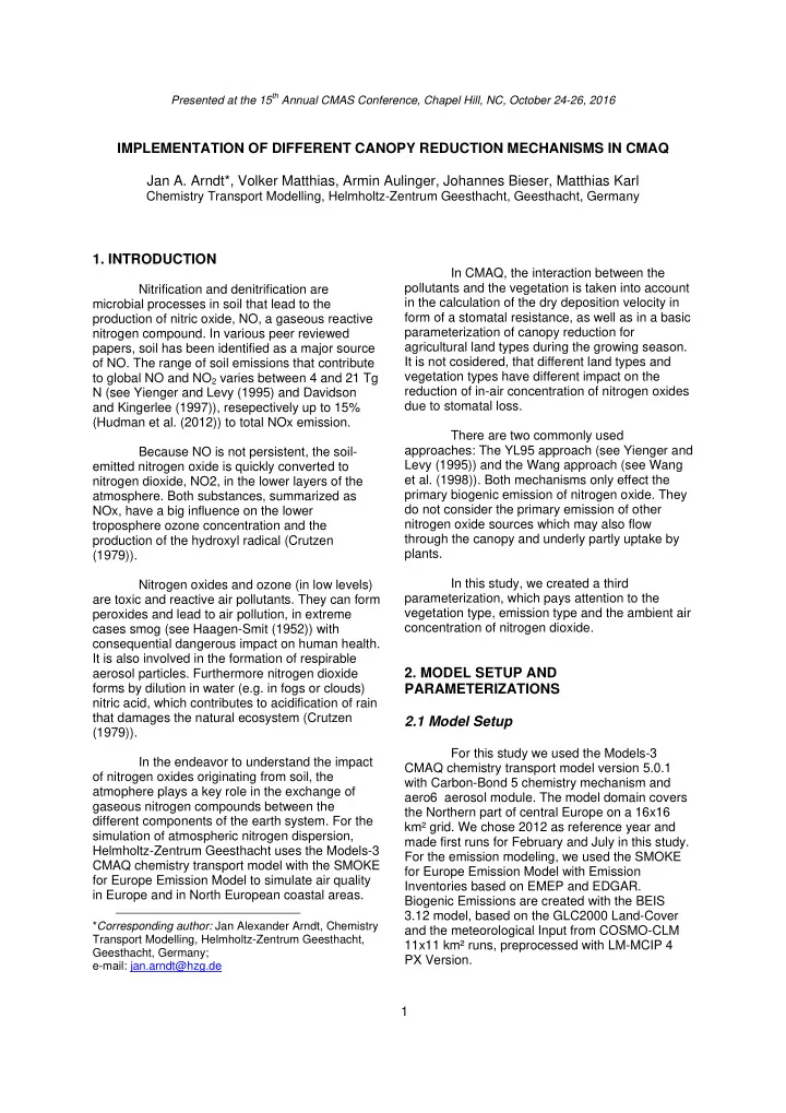 implementation of different canopy reduction mechanisms