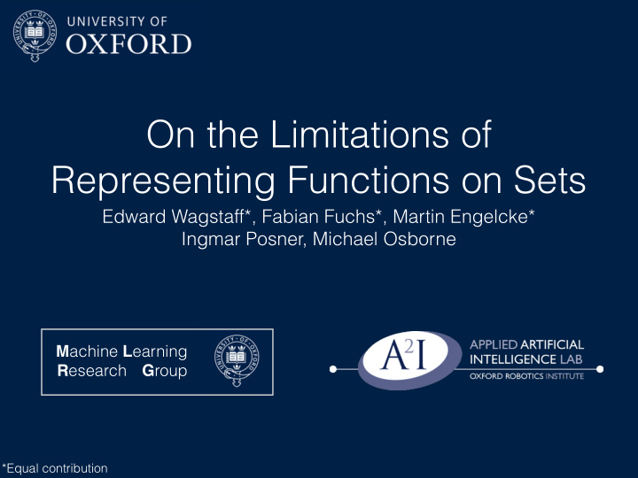 on the limitations of representing functions on sets