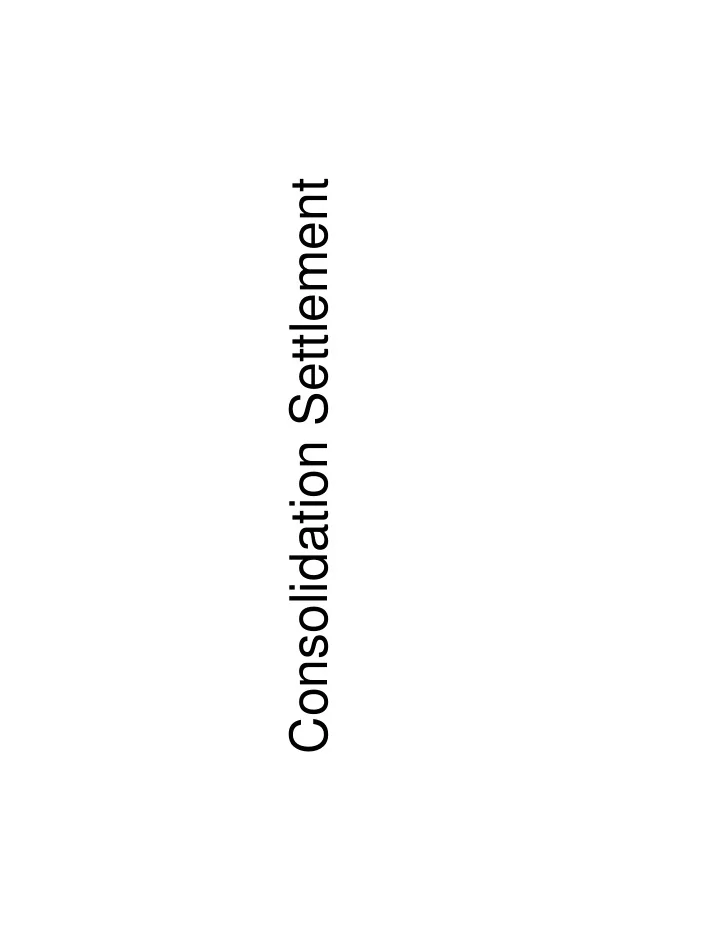 consolidation settlement