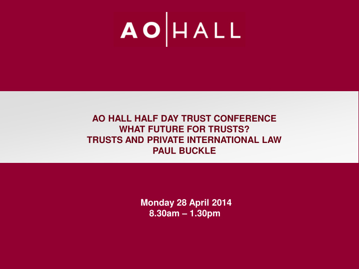 ao hall half day trust conference what future for trusts