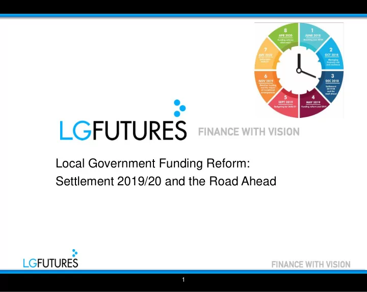local government funding reform settlement 2019 20 and