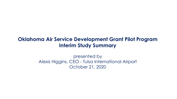 oklahoma air service development grant pilot program