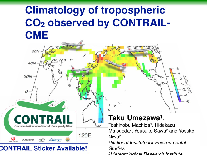 climatology of tropospheric co 2 observed by contrail cme