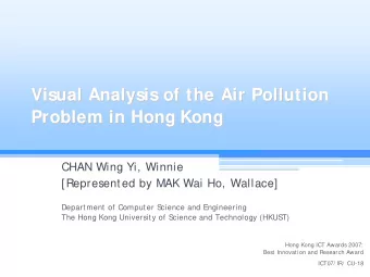 Visual Analysis of the Air Pollution  Visual Analysis of the Air Pollution  Problem in Hong Kong