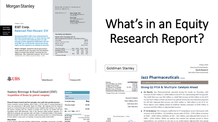 what s in an equity research report