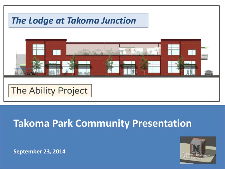 takoma park community presentation