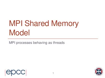 Model  MPI processes behaving as threads  1  Overview  Motivation  Node-local communicators