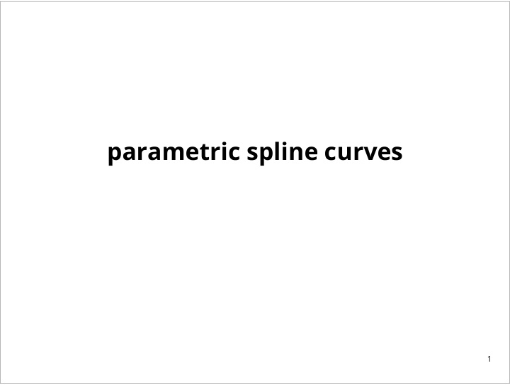 parametric spline curves