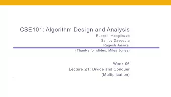 CSE101: Algorithm Design and Analysis  Russell Impagliazzo  Sanjoy Dasgupta  Ragesh Jaiswal
