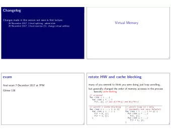 Changelog f(i, j); // use A[i*N+j] and B[j*N+i]  }  f(i + 1, j); for ( int j = ...)  f(i, j); for (