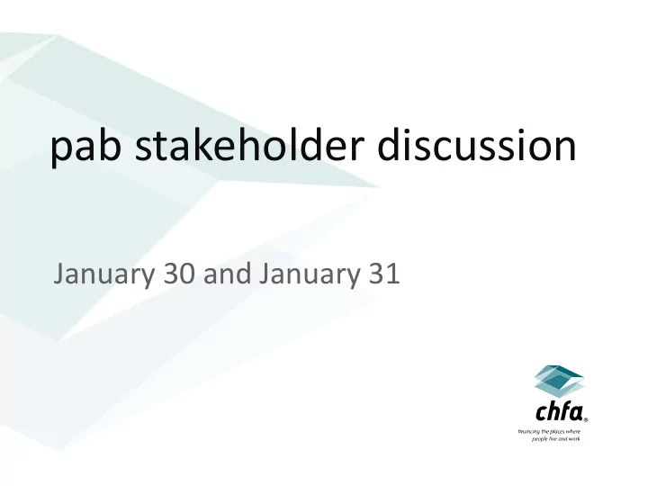 pab stakeholder discussion