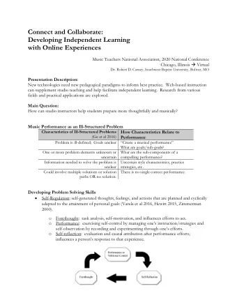 Connect and Collaborate:  Developing Independent Learning with Online Experiences  Music Teachers
