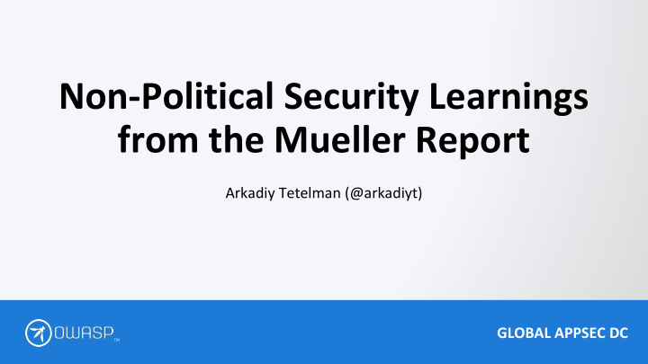 non political security learnings from the mueller report