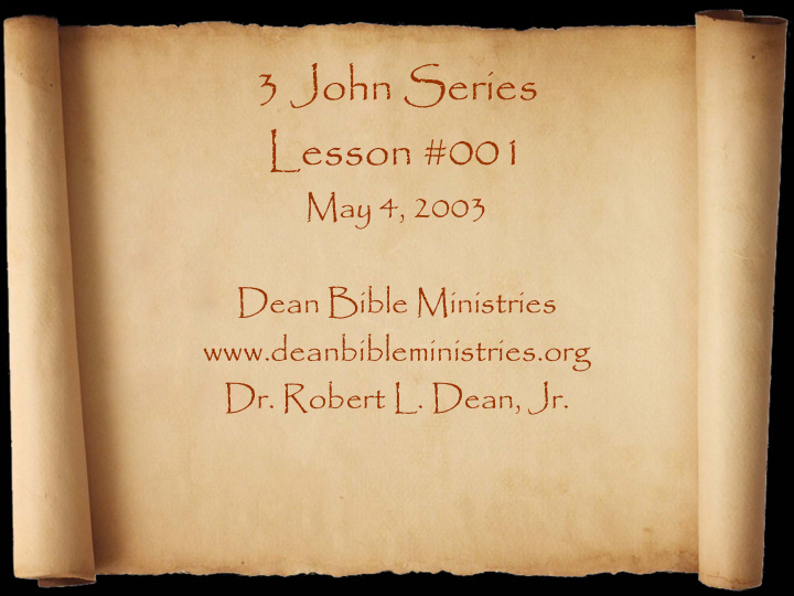 3 john series lesson 001