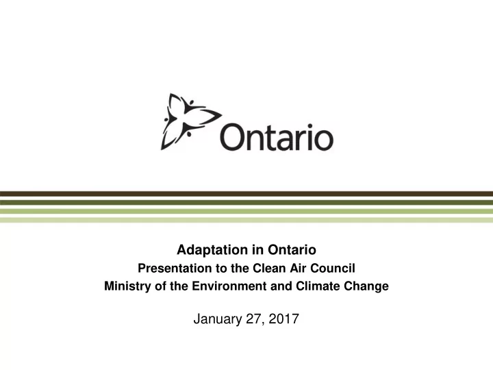 adaptation in ontario