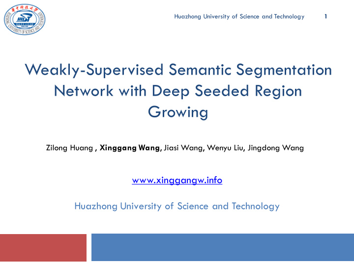 weakly supervised semantic segmentation network with deep