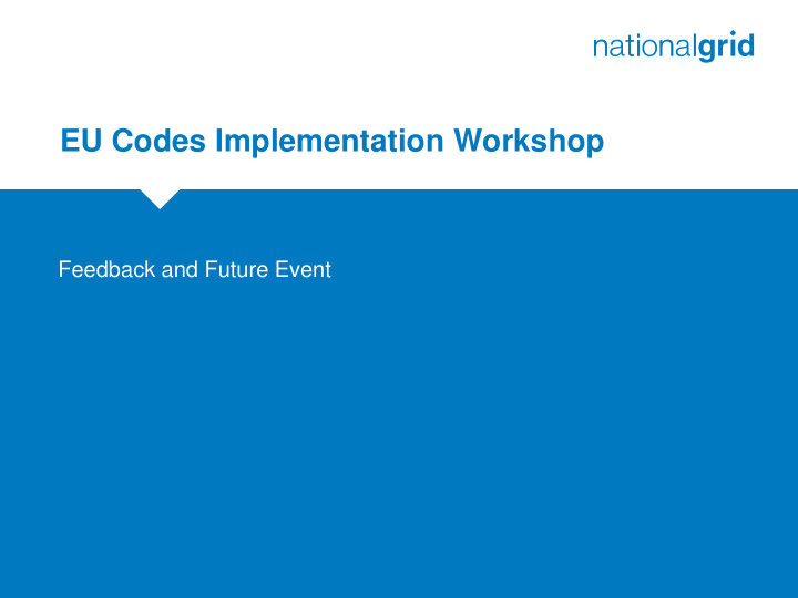 eu codes implementation workshop
