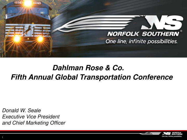 dahlman rose co fifth annual global transportation