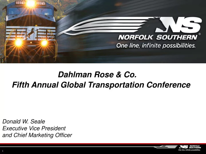 dahlman rose co fifth annual global transportation