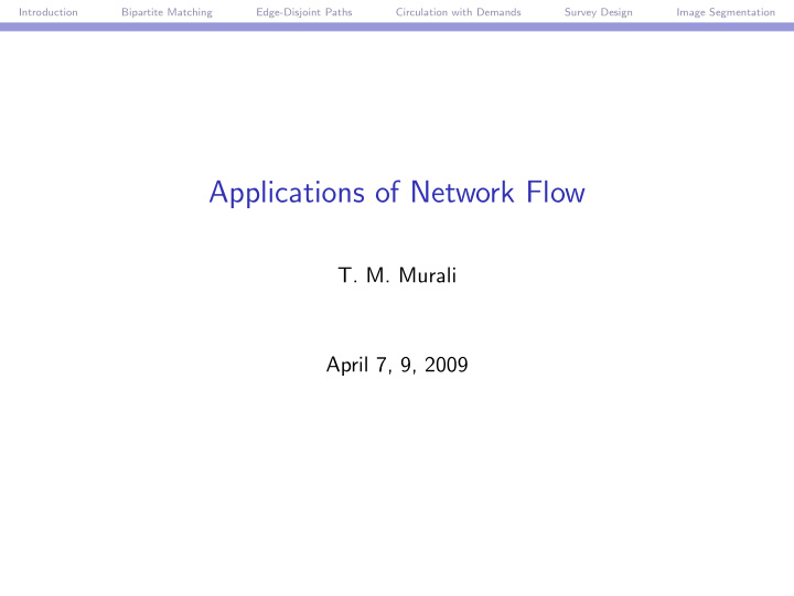applications of network flow