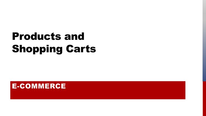 products and shopping carts