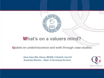 Underinsurance  The Story in 2015 87% of  374,000  average amount  buildings valued  in 2015