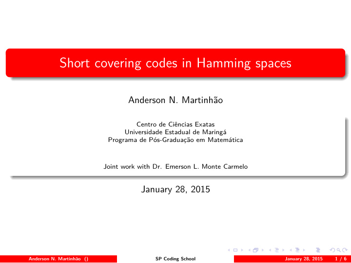 short covering codes in hamming spaces