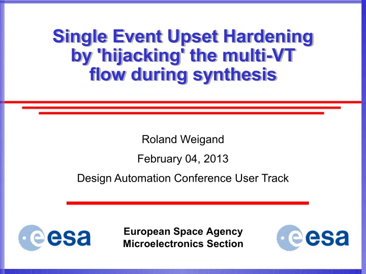 single event upset hardening single event upset hardening