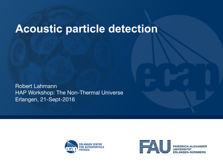 acoustic particle detection