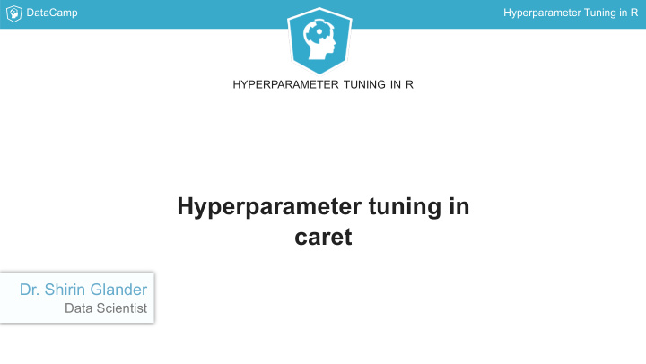 hyperparameter tuning in caret