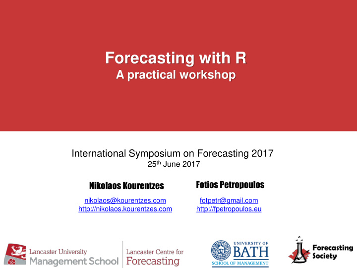 forecasting with r