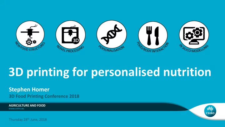 3d printing for personalised nutrition