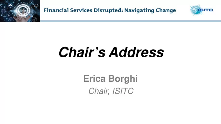 chair s address