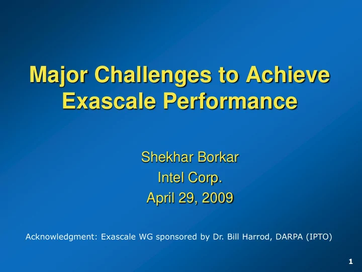 major challenges to achieve