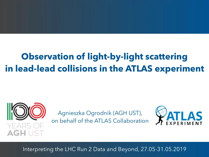 observation of light by light scattering in lead lead